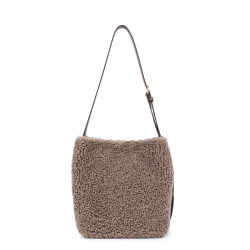 Lancaster Faux Fur Bucket Bag 518-089 Brown