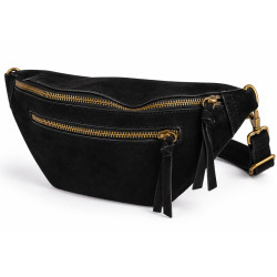 Farfouillette Zippered Vegan Black Banana Bag