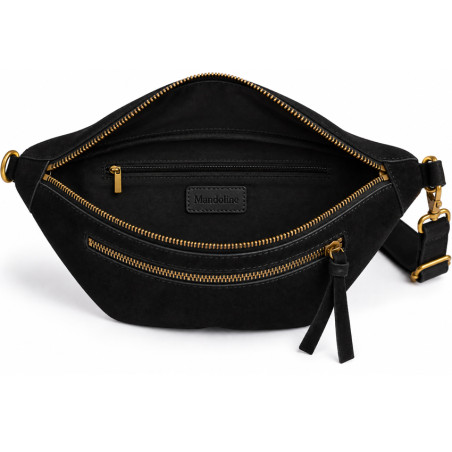 Farfouillette Sac Banane Zippé & Végan Noir ouvert