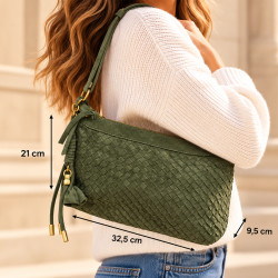 Farfouillette Drawstring Bag Woven Green