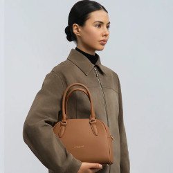 Lancaster Donna Bow Petit Sac Bowling 480-092 Moka