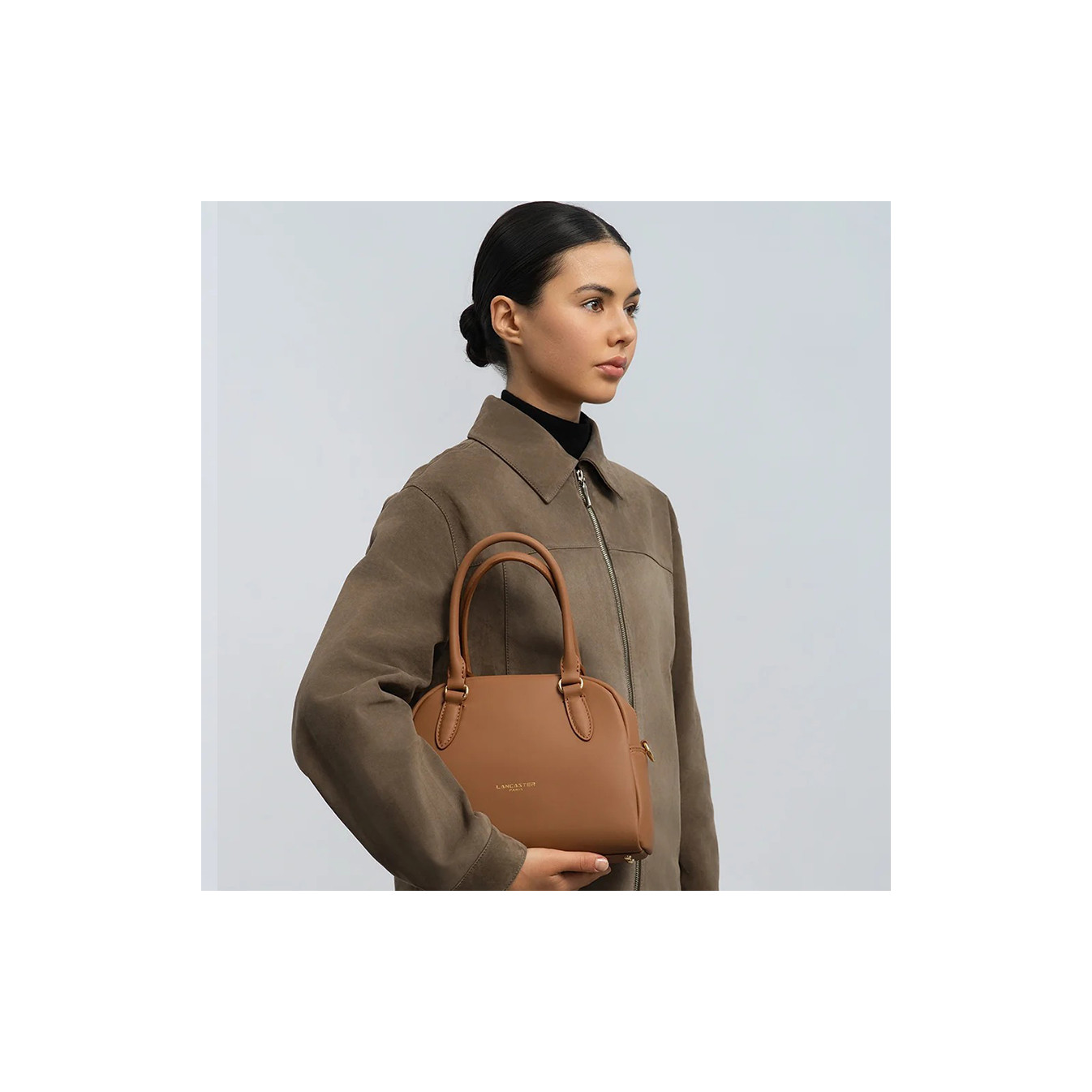 Lancaster Donna Bow Petit Sac Bowling 480-092 Moka
