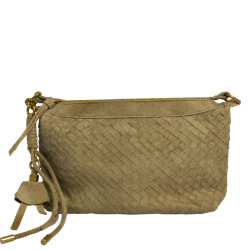 Farfouillette Sac Besace Tressé Taupe