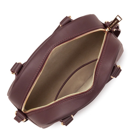 Lancaster Donna Bow Petit Sac Bowling 480-092 Bordeaux Foncé ouvert