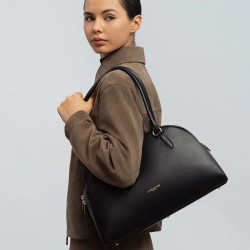 Lancaster Donna Bow Grand Sac Bowling 480-094 Noir porté épaule