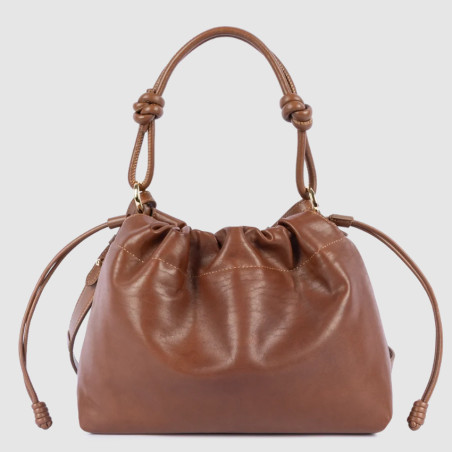 Lancaster Lush Sac Besace A Lacets Cognac  dos
