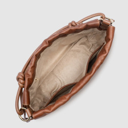 Lancaster Lush Sac Besace A Lacets Cognac ouvert