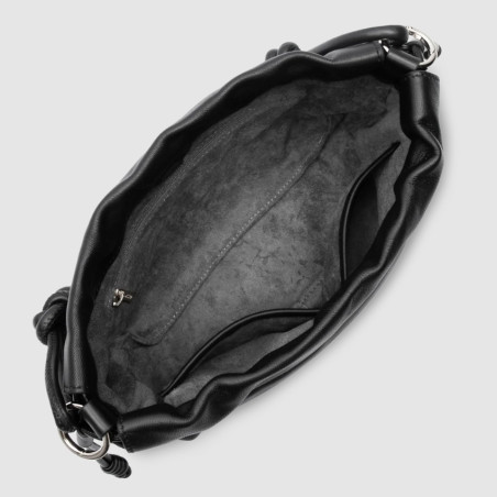 Lancaster Lush Shoulder Bag with Side Laces Black