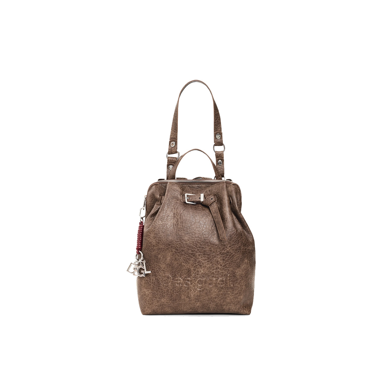 Desigual Half Logo Brown Backpack