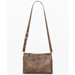 Desigual Half Logo Sac Porté Travers A Rabat Effet Cuir Marron Oscuro dos