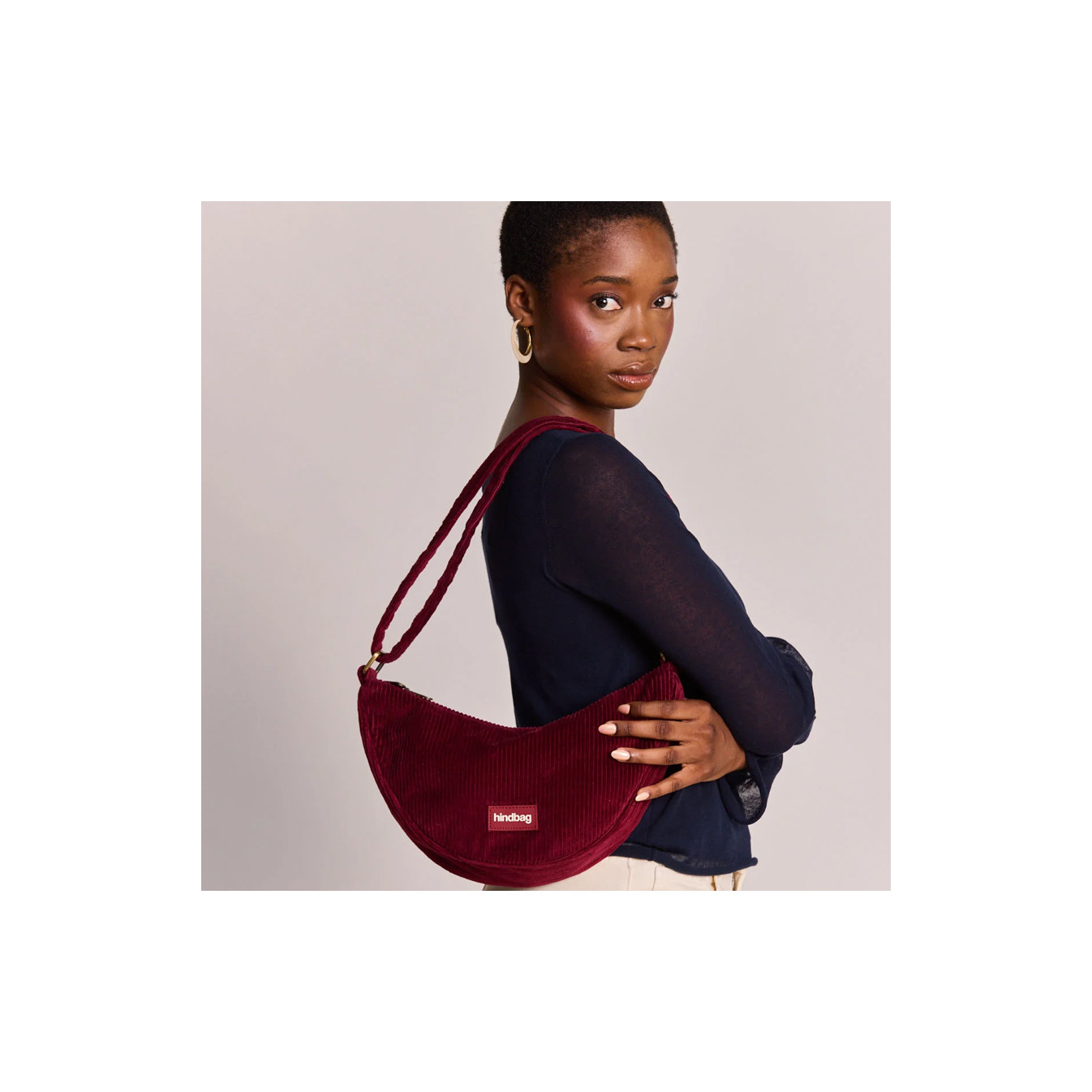 Hindbag Andrea Sac Banane En Velours Bio Bordeaux