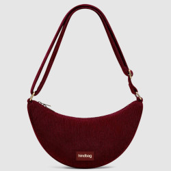 Hindbag Andrea Banana Bag in Organic Velvet Bordeaux