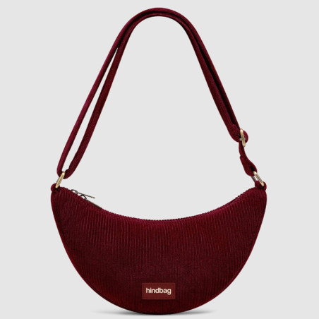 Hindbag Andrea Sac Banane En Velours Bio Bordeaux face