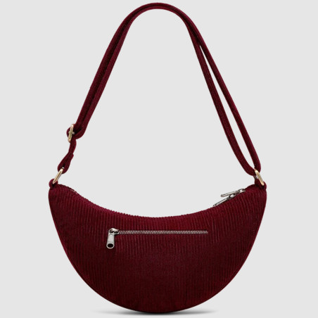 Hindbag Andrea Banana Bag in Organic Velvet Bordeaux
