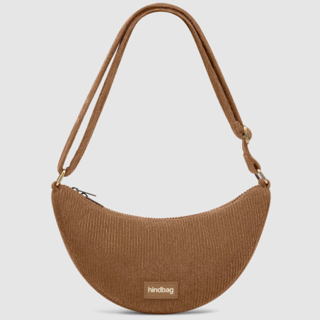 Hindbag Andrea Banana Bag in Bio Velvet Macchiato