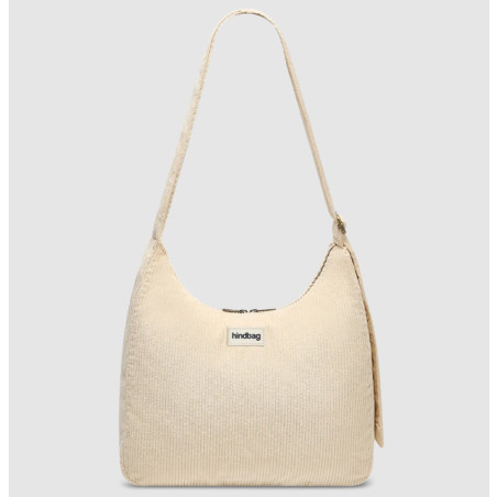 Hindbag Claire Sac Hobo En Velours Bio Beige face