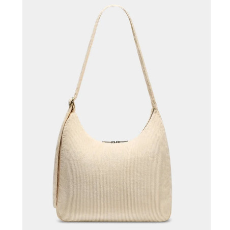 Hindbag Claire Hobo Bag in Velvet & Cotton Beige