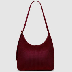 Hindbag Claire Sac Hobo En Velours & Coton Bordeaux dos