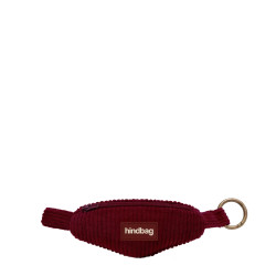 Hindbag Côme Porte Clés Sac Banane Velours Bordeaux
