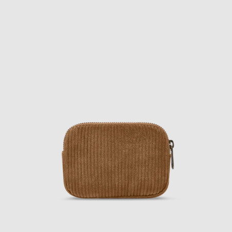 Hindbag Lili Small Zippered Coin Purse Velvet Macchiato