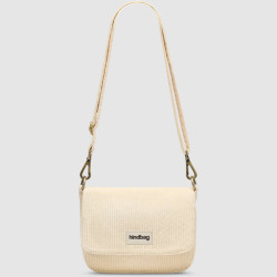 Hindbag Margault Sac Trotteur En Velours & Coton Beige face