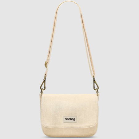 Hindbag Margault Sac Trotteur En Velours & Coton Beige face