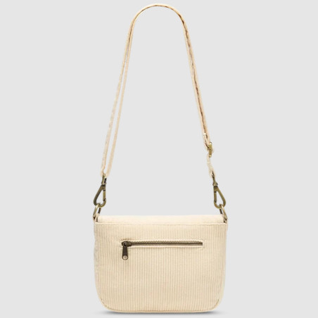 Hindbag Margault Sac Trotteur En Velours & Coton Beige dos
