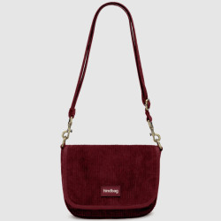 Hindbag Margault Trotter Bag in Velvet & Cotton Bordeaux