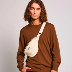 Hindbag Olivia Sac Banane En Velours & Coton Beige