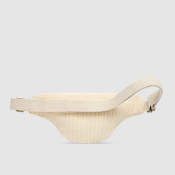 Hindbag Olivia Sac Banane En Velours & Coton Beige