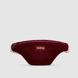 Hindbag Olivia Banana Bag in Velvet & Cotton Bordeaux
