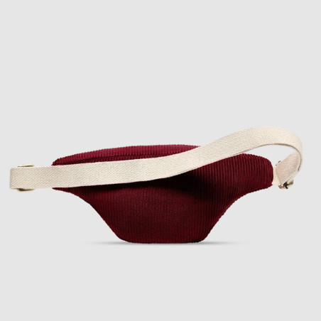 Hindbag Olivia Sac Banane En Velours & Coton Bordeaux dos