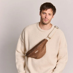 Hindbag Olivia Sac Banane En Velours & Coton Macchiato