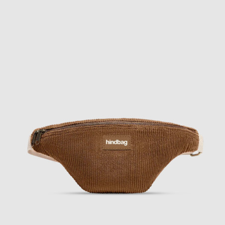 Hindbag Olivia Banana Bag in Velvet & Cotton Macchiato