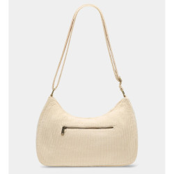 Hindbag Rosa Grand Sac Porté Epaule En Velours & Coton Beige