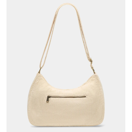 Hindbag Rosa Grand Sac Porté Epaule En Velours & Coton Beige dos