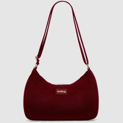 Hindbag Rosa Grand Sac Porté Epaule En Velours & Coton Bordeaux