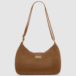 Hindbag Rosa Large Shoulder Bag in Velvet & Cotton Macchiato