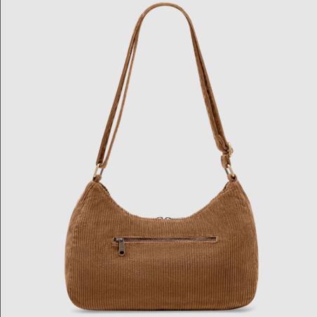 Hindbag Rosa Grand Sac Porté Epaule En Velours & Coton Macchiato dos