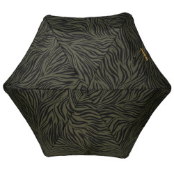 Isotoner Parapluie X-TRA SOLIDE automatique Zèbre kaki ouvert