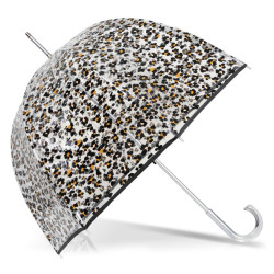 Isotoner Transparent Dome Umbrella Pvc/Leopard Black