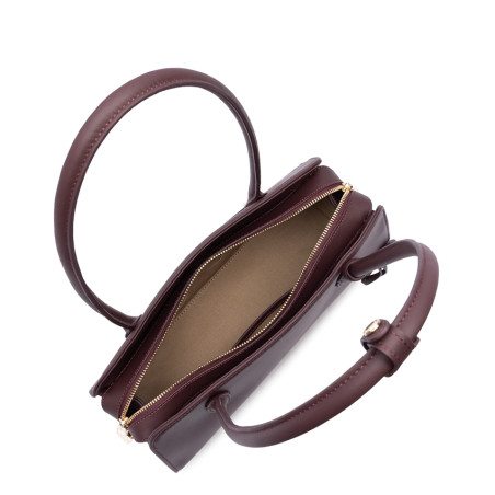 Lancaster Mademoiselle Bonnie Sac Porté Epaule Aux Anses Longues 572-130 Bordeaux Foncé ouvert