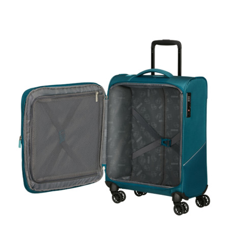 American Tourister SummerRide Valise Trolley 4 Roues 55 Cm Totaly Sarcelle ouvert