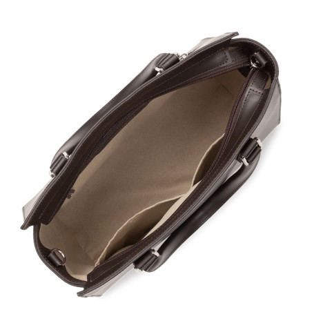 Lancaster Smooth Sac Porté Main 437-03 Marron ouvert