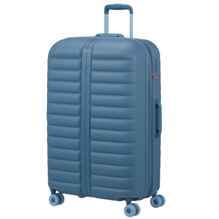 American Tourister Neovibe Valise Rigide 78Cm Extensible 4 Roues TSA Steel Blue côté