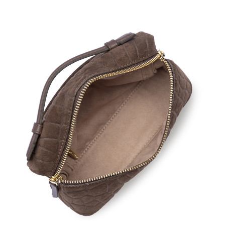 Lancaster Suède Exo Petit Sac Boite 530-61 Marron ouvert