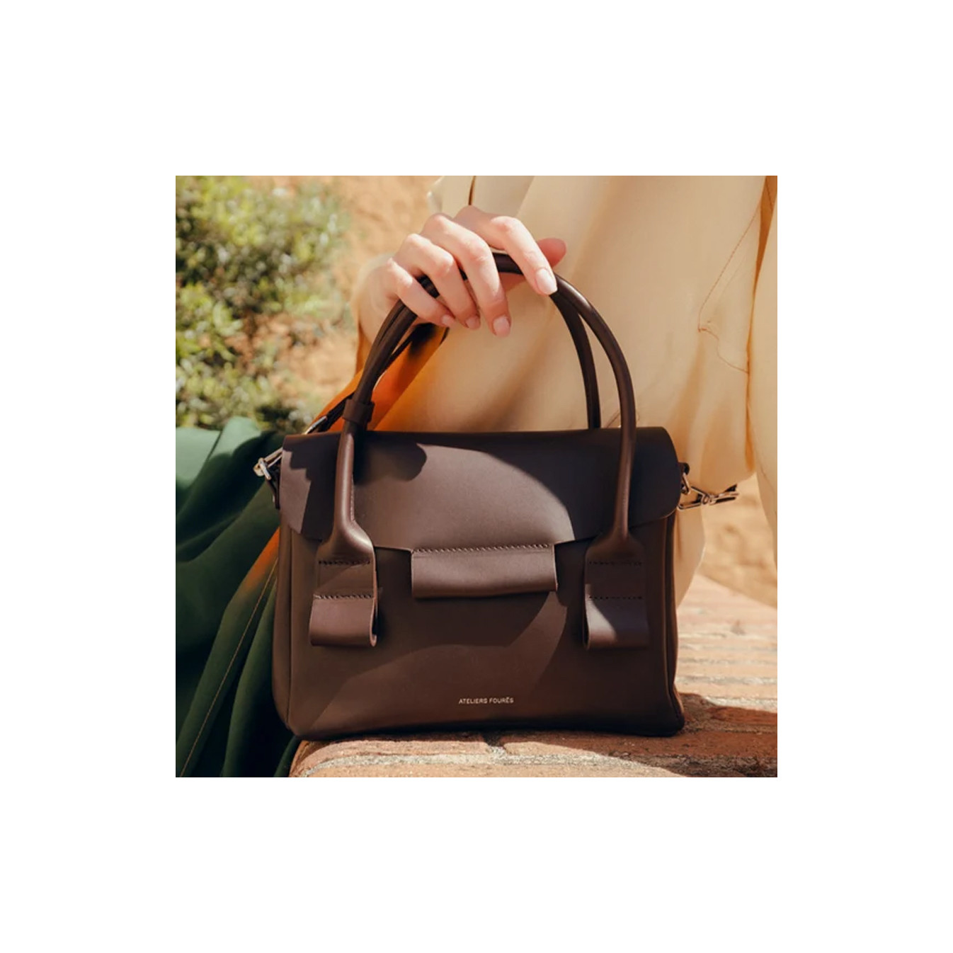 Ateliers Fourès Calista Small Hand-Held Bag H340 Coffee
