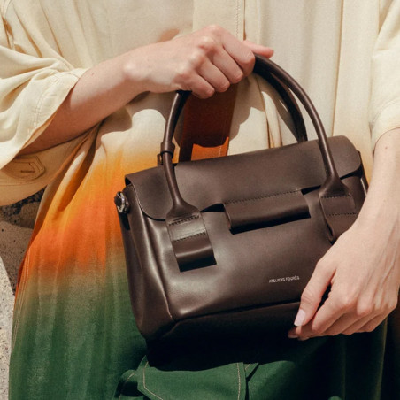 Ateliers Fourès Dicé Petit Sac Porté Main H340 Café