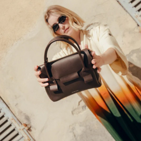 Ateliers Fourès Calista Petit Sac Porté Main H340 Café porté