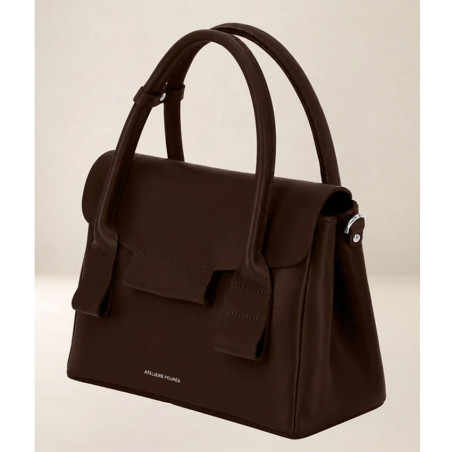 Ateliers Fourès Calista Petit Sac Porté Main H340 Café côté